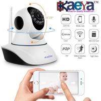 OkaeYa.com WiFi Wireless HD IP Security Camera CCTV (supports upto 128 GB SD card) [Dual Antenna](white)